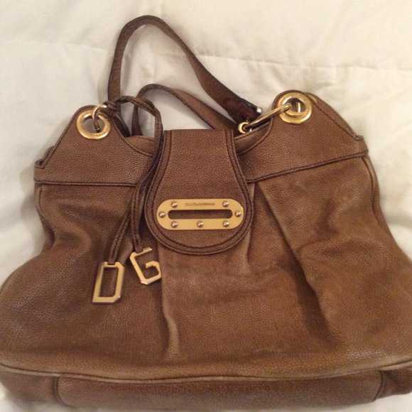 Auth. Dolce & Gabbana Camel Leather Shoulder Bag - Picture 12 of 15